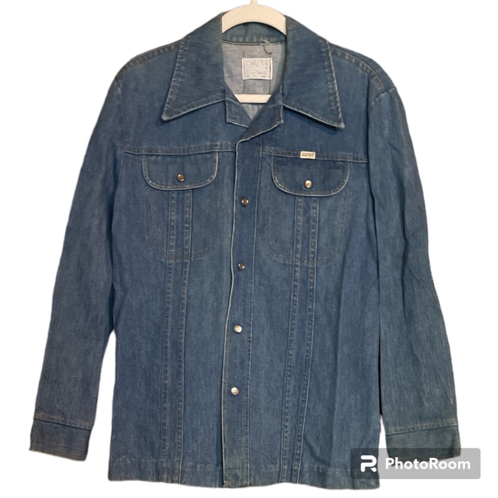 Vintage 1970s Sedgefield Snap Button Denim Shaket Size Medium